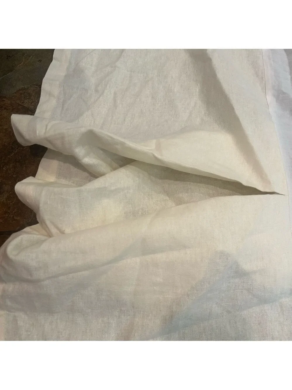 Pottery BarnBed Skirt Full Linen Cotton Blend 15” Drop Cream